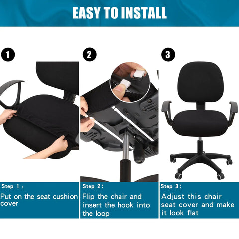 Step-by-step guide to installing Stretch Jacquard Office Chair Seat Cover Protector Removable Washable Anti Dust Desk Chair Cushion