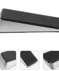 Heavy Duty Door Stop Wedge Stopper 2-Pack, zinc alloy with rubber, sleek minimalist design, prevents slamming doors