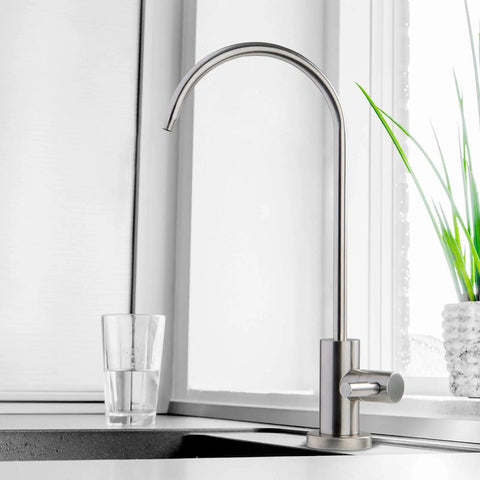 Stainless Heavy Duty Lead-Free Reverse Osmosis Faucet For Under-Sink RO Systems, 304 stainless steel, brushed nickel finish, in kitchen