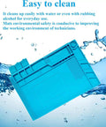 Heat Resistant Silicone Soldering Work Mat For Electronics Repair, showing 11.8 by 7.9 inch blue mat with water splash