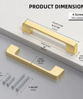 10 Pack 4 Inch Brushed Gold Cabinet Pulls Made From Solid Zinc Alloy For Kitchen Cabinets And Dresser Drawers Brushed Brass Hardware