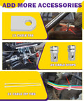 Go-kart cable accessories with 1x cable tab, 2x cable stops, 2x cable zip ties, part of Beefed Up Big Pedals And 71 Inch Throttle Cable Upgrade For Karts kit