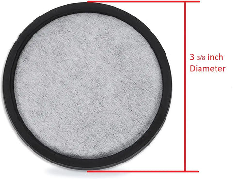 Replacement Charcoal Water Filter Disks For Coffee Makers 12 Pack Premium Quality Filtration That Removes Chlorine Odors Calcium And Other Impurities For Fresher Bold Brews showing 3 3/8 inch diameter