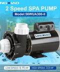 3Hp Two Speed Hot Tub Spa Pump Motor Replacement 230V 56 Frame Two Inch Port Heavy Duty Water Jet System, side view