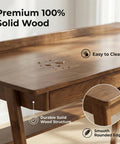 Score This Legit 47 Inch Solid Wood Writing Desk With Warm Walnut Finish featuring smooth surface and durable solid wood structure.