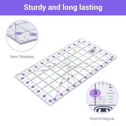 Headley Tools Rotary Cutter Set on purple-accented A3 cutting mat with grid lines and 3mm thickness