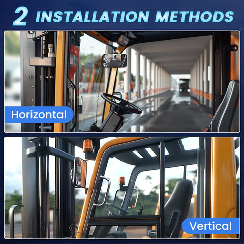 Built Tough Universal Rear View Mirror Kit For Forklifts And Tractors 9 By 5 Point 5 Inch Convex Glass With A Sleek Adjustable Rod And Heavy Duty Pair For Rugged Trucks Plus Golf Carts