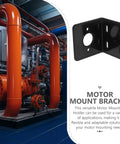 Versatile adjustable gear motor mount bracket with multiple holes for easy motor positioning, ideal for robotics and DIY projects.