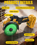 Cordless 4 Inch Cut Off Tool With Brushless Motor, 18,000 RPM, Tool Only, Compatible With DeWalt 20V Max Battery, Battery Not Included