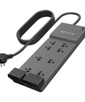 8 Outlet Surge Protector Power Strip With 6 Foot Flat Plug Heavy Duty Extension Cord Overload Protection 3550 Joules For Home Office Travel