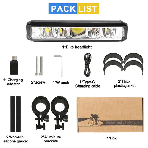Beast Bright 2600 Lumen USB Rechargeable Bike Light With 4 Modes, Waterproof Headlight, Low Power Indicator, Wide Beam For Night Riding, Perfect For City Streets And Trails