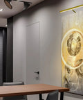 Sleek Slimline Picture Light for Artwork Displays with Integrated LED, 14 Inch Adjustable Wall Light, above painting in modern room