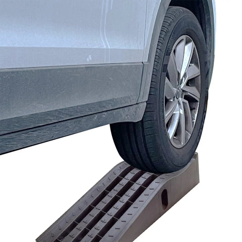 Heavy Duty Car Ramps Kick Up Your Ride Smooth Six Point Two Five Inch Rise Deep Grooved Tread Grips Tires Tight Six Thousand Five Hundred Pounds Rated Rock Solid Rubber Stops Shop Essential Pair