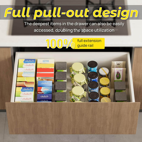 Bottom Mount Soft Close Drawer Slides With Full Extension Concealed Rails 12 15 18 21 24 Inch Options 80 Lb Load Capacity