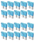 20 Pack 15A Automotive Blade Fuses For RV, Truck, SUV - 32V 12/24V ATO APR ATS Standard Car Fuses With Clear Housing visible in rows