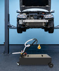 Heavy Duty 20 Gallon Oil Drain Pan With Pump For Garage Shop, Ultra Fast Flow Rate Steel Oil Collector Cart under car