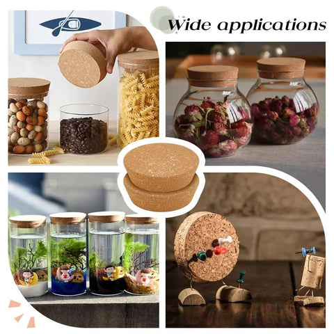 Two Pack Large Cork Stoppers For Bottles And Jars, 3.5 To 4.3 Inch Tapered Wood Cork Plugs, sealing various jar types