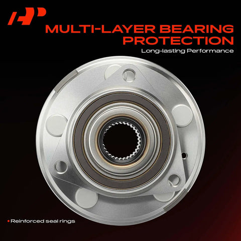 Close-up of Two Pack Front Or Rear Wheel Bearing And Hub Assembly 5 Lug For Chevrolet Impala 2018 2019 Camaro 2010 2015 Cadillac CTS