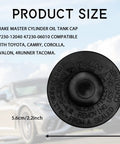 Toyota Brake Master Cylinder Fluid Reservoir Cap Replacement Direct Fit Easy Swap 4723012040 4723006010 product size