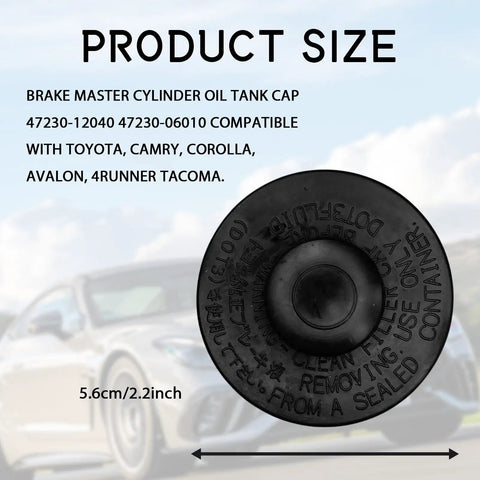 Toyota Brake Master Cylinder Fluid Reservoir Cap Replacement Direct Fit Easy Swap 4723012040 4723006010 product size