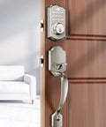 Keyless Entry Door Lock With Keypad Deadbolt And Handle No Key Needed Smart Lock With Auto Lock 50 User Codes Waterproof