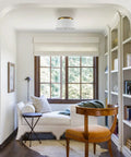 Contemporary Flush Mount Ceiling Light With Fabric Drum Shade Dimmable LED And Three Color Temperatures 3000K 4500K 5500K