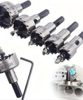 Heavy Duty Rock Solid HSS Hole Saw Drill Bits Set Tough As Nails Workhorse Cutter For Wood Metal Aluminum Plastic No Drama 5 8 To 1 3 16 Inch Range Pro Tools, 5pc HSS hole saws displayed.