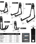 Beefy Steel Garage Storage Hooks Pack Of 16 With Anti Slip Coating And Reinforced Plates For Durable Wall Mounting Hangers