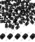 80 Piece Mini Latching Push Button Switch On Off Self Lock DC 30V 1A Black Micro Switch for DIY SMD Flashlights and Projects