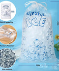Heavy Duty Ice Bags 10 Lb With Drawstring 50 Count Reusable Ice Bags For Ice Machines Portable Freezer Storage Keeps Ice From Melting Longer