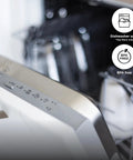 Heavy Duty Personal Blender Featuring 900W Push To Blend Motor And Pro Extractor Blades Crushing Ice For Nutrient Dense Smoothies Including Three Grab And Go 20 Oz Serveware Cups In Classic Silver dishwasher safe indicator on the device.
