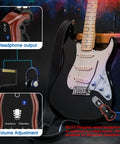 Silent Practice Headphone Amp for Electric Guitar and Bass with Rechargeable Battery, 5 Effects Including Clean and Wah