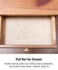 Open wooden drawer with 10 Piece Wooden Dresser And Cabinet Pulls Set For Closet And Drawer Handles Square Solid Wood Knobs Bamboo Vintage Style Furniture Hardware Durable And Easy To Install
