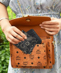 Six black microfiber glasses cleaning cloths with sun, moon and star pattern (6.3x6.3 in)