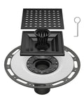 Exploded view of Shower Drain 24 Inch with Removable Pattern Grate Matte Black Stainless Steel 304 Anti Corrosion Floor Drain