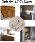Solid Brushed Nickel Stainless Steel Kitchen Cabinet Handles 2-1/2 Inch Center To Center 64mm 4 Inch Total Length installed on various cabinets