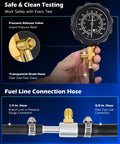 Orion Motor Tech fuel pressure test kit with brass fittings and 0-140 psi gauge
