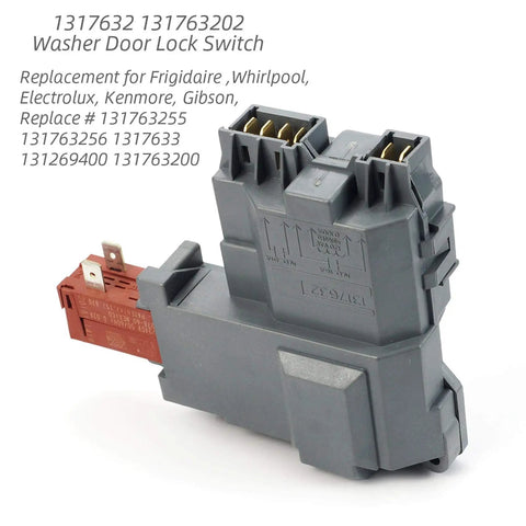 Door Lock Switch Assembly Replacement for Front Load Washers Easy Install 131763202 131763256 Compatible With Electrolux Frigidaire