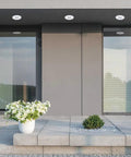 4 Inch Die Cast Swivel Baffle Recessed Lighting Kit Square Trim White 10 Pack Easy Install installed on porch ceiling