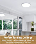 12 Inch LED Flush Mount Ceiling Light Fixture Ultra Bright Non Dimmable 28W 5000K Daylight 3200 Lumens shown in kitchen