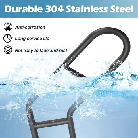 U Shaped Wall Mounted Outdoor Stair Handrail Built Dang Tough Anti Slip Stainless Steel Safety Rail shows durable 304 stainless steel in water.