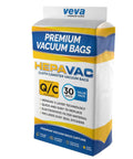 Type Q And C HEPA Vacuum Bags For Canister Vacuum Cleaners, 30 Pack packaging showing premium features and details.
