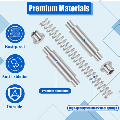 Components of Storm Door Hinge Pin Kit For Screen Doors, 4 Pack With Pivot Pins, Bushings, And Stainless Steel Springs for Quick Fix