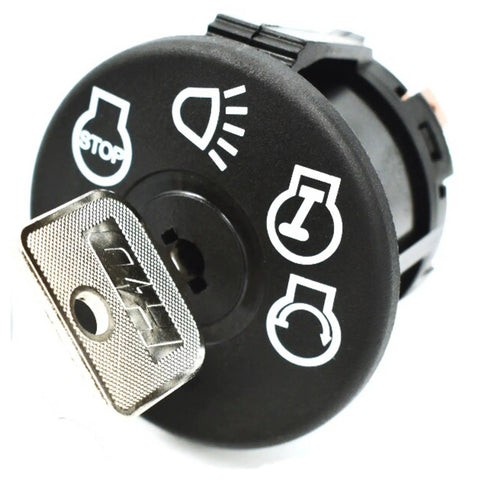 Beefed Up Starter Ignition Switch for 7 Terminal Type with headlight position, showing control symbols and metal key insertion