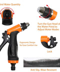 Ergonomic spray nozzle for 12V Portable High Pressure Water Pump Kit For Cars And RVs, featuring adjustable water modes and anti-slip grip.