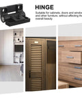 Adjustable Torque Plastic Folding Hinges For 90 Degree Ball Bearing Cabinet Doors Ideal For Kitchen Cabinets And Office Desks 1 Pair Black Heavy Duty Durability And Smooth Quiet Closing; hinge shown in use on cabinets and drawers