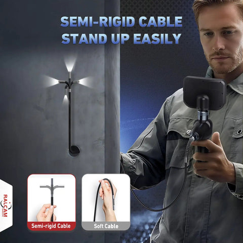 360 Degree Articulating Borescope With Slim 6.2mm Probe For Tight Spaces, Four Way Flexible Inspection Camera To Reach Tight Passages, Navigate Like A Pro In Automotive, Plumbing, And Machinery Tasks, semi-rigid cable