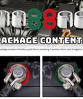4 Pack Battery Terminal Shims Kit For Cars And SUVs With Positive And Negative Post Washers Restores Tight Metal Contact Ends Draggy Starts And Loose Posts No Nonsense Upgrade For Smoother Electrical Performance showing package contents with shims and washers.