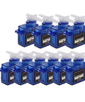 Premium Slick And Dead Nuts Accurate 9g Digital Servo Motor Package For Rc Fixed Wing Aircraft And Helicopter with ten blue digital servos.