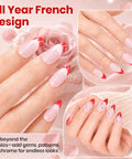 Dusky Rose Gel Nail Polish Set With Pink And Red Shades, HEMA Free Base Coat And Top Coat, Long Lasting Soak Off UV LED Manicure Kit